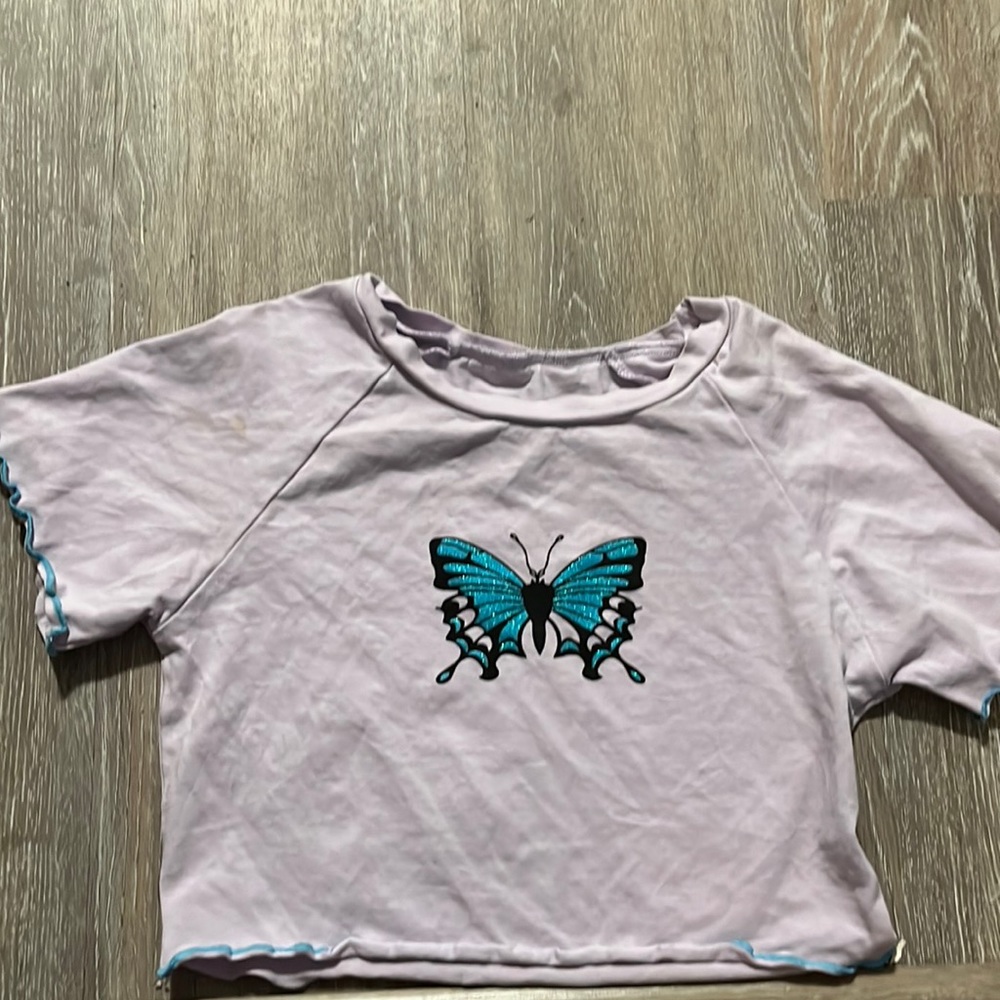 Zaful butterfly crop top NWOT